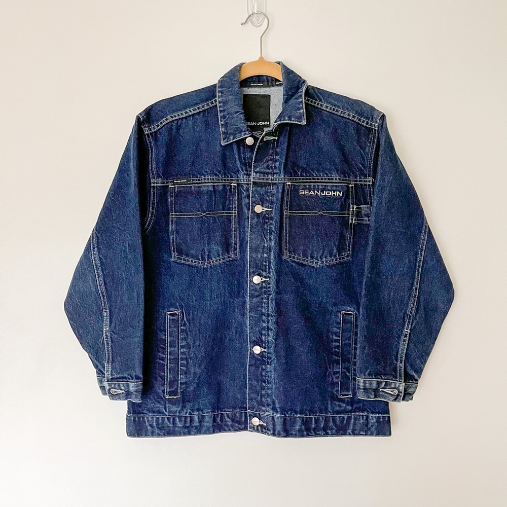 NEW Sean John Denim Jean Jacket M Navy